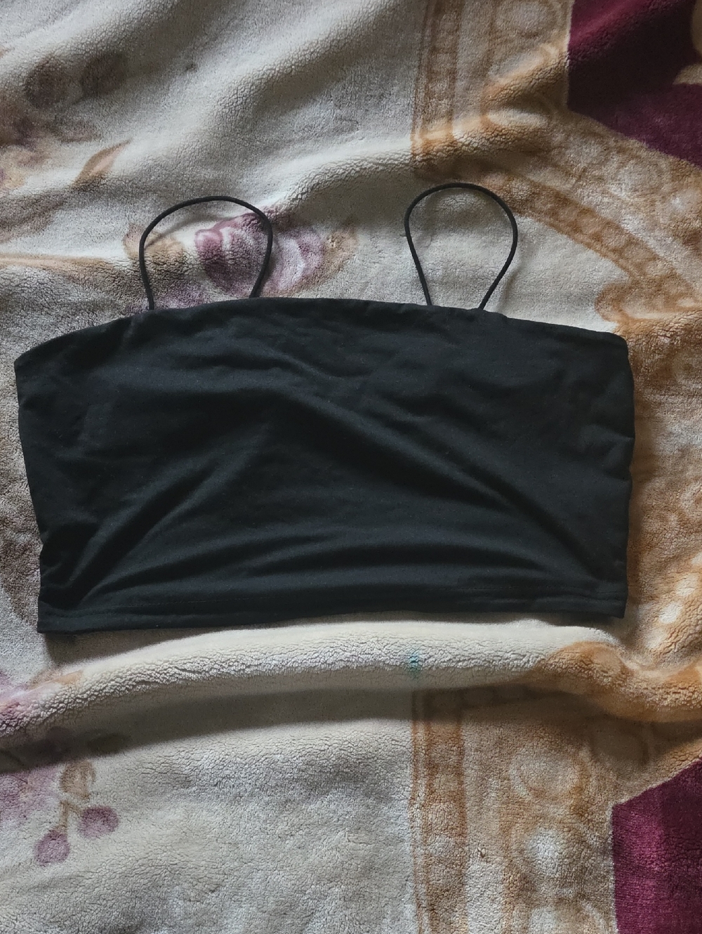 SHEIN Black Spaghetti-Strap Bandeau Camisole